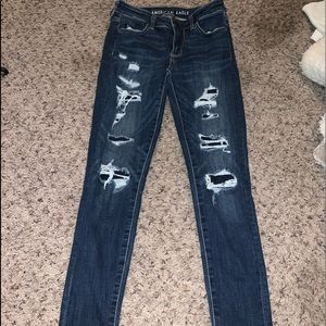 Ripped patched jeans, never worn, good condition